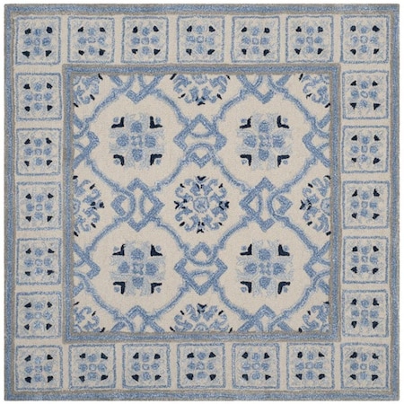Safavieh Bella Square Area Rug Ivory & Blue - 5 x 5 ft. BEL155A-5SQ